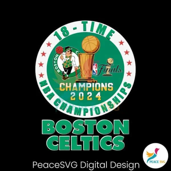 boston-celtics-18-time-nba-championships-2024-svg