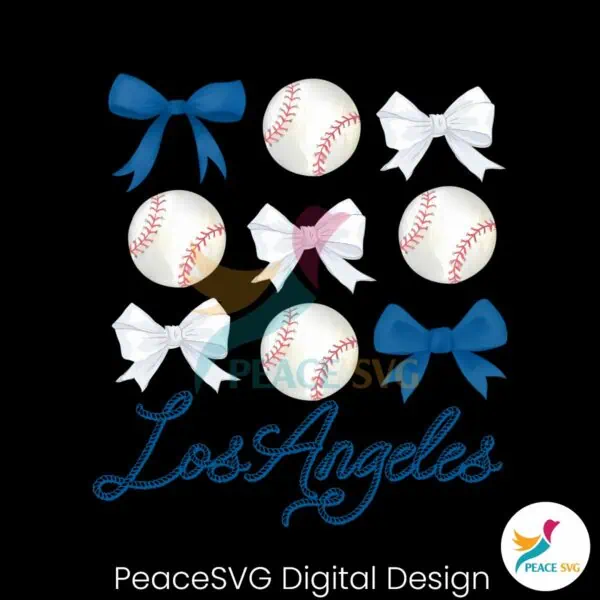 los-angeles-baseball-ribbon-bow-png