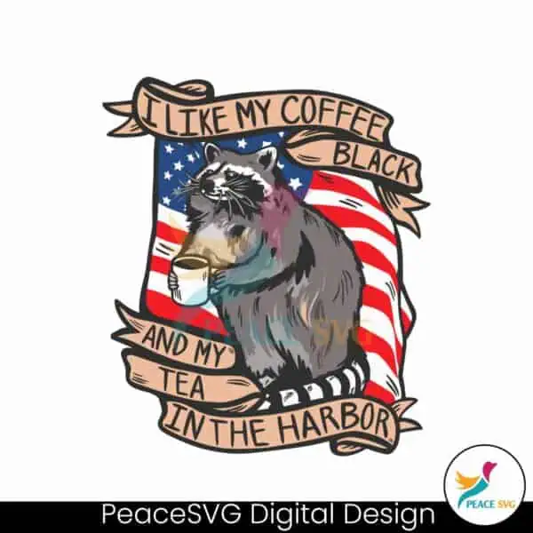 raccoon-i-like-my-coffee-black-and-my-tea-in-the-harbor-svg