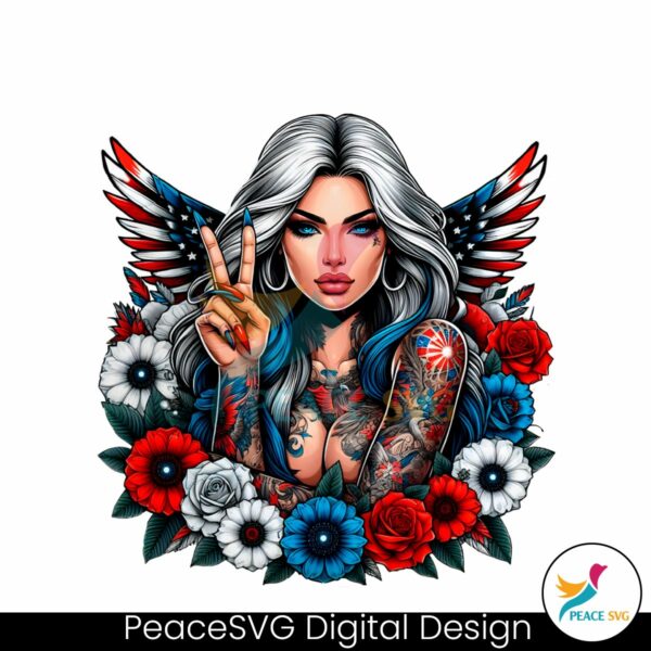 retro-trump-girl-tattoos-red-white-blue-flowers-png