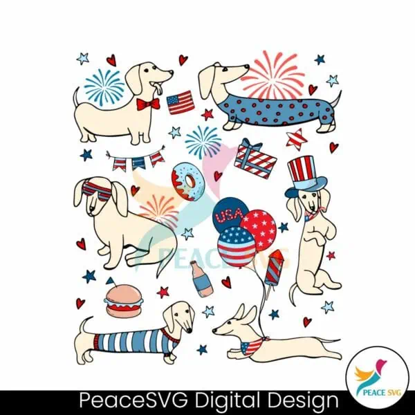 retro-4th-of-july-dachshund-doodle-svg