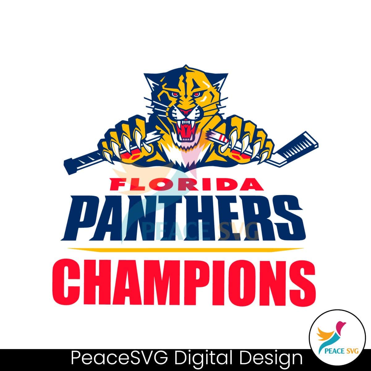 Florida Panthers Champions Mascot SVG » PeaceSVG