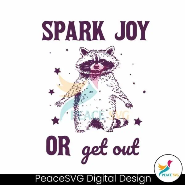 spark-joy-or-get-out-vintage-retro-90s-raccoon-svg