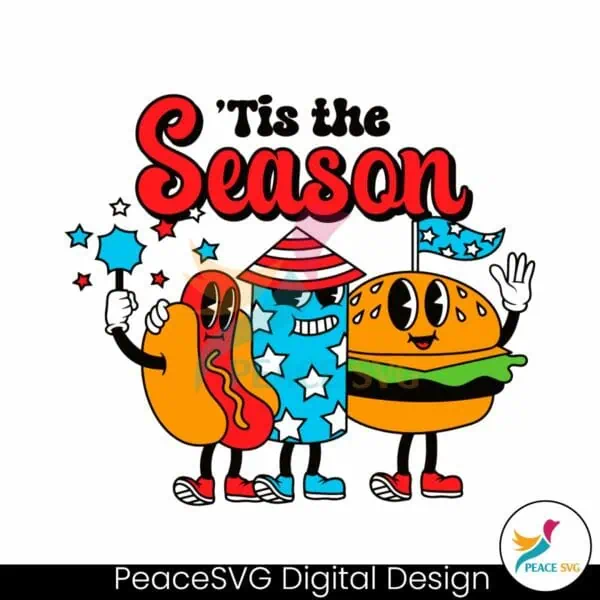 retro-vintage-tis-the-season-usa-american-hot-dog-svg