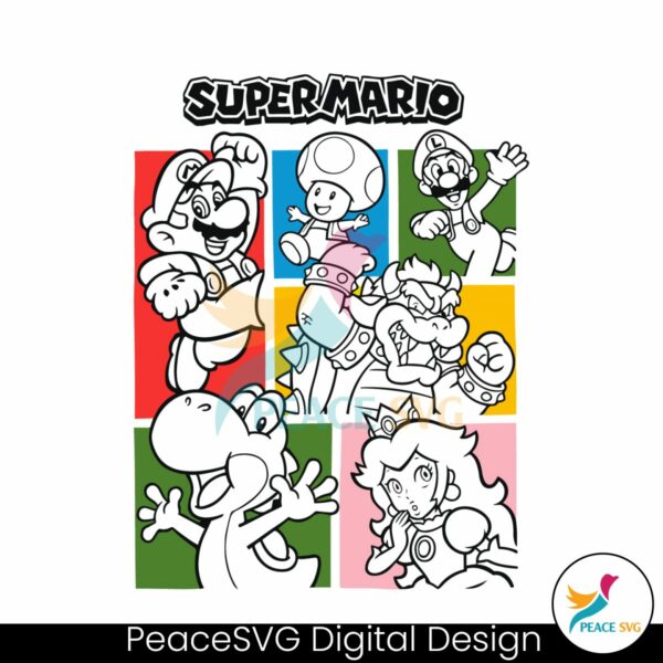 super-mario-and-friends-grid-outline-svg