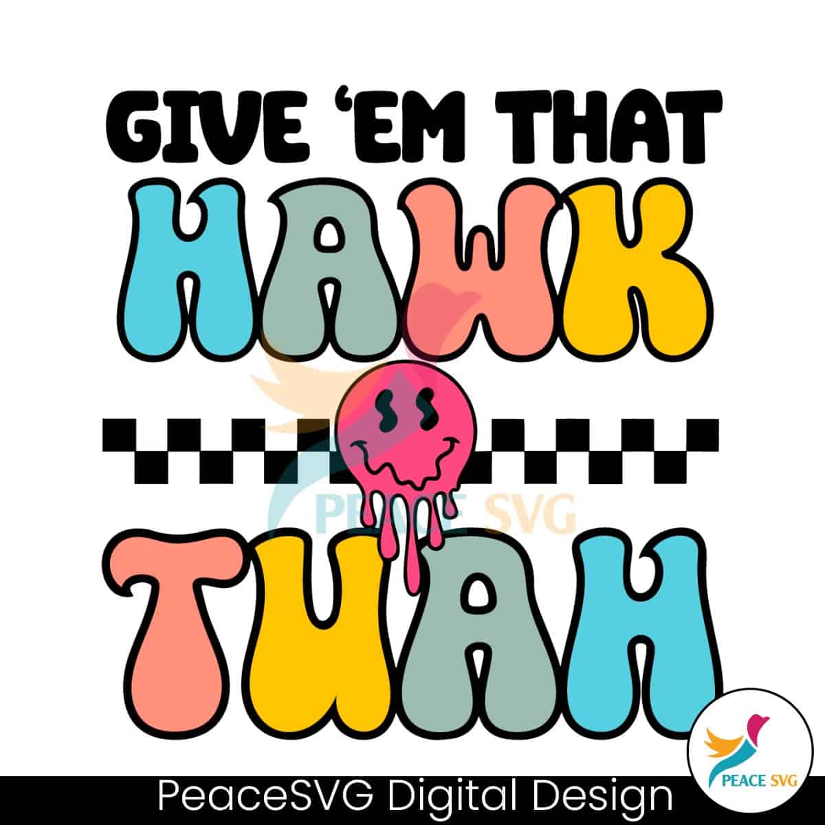 Funny Hawk Tuah Meme Melting Face SVG » PeaceSVG