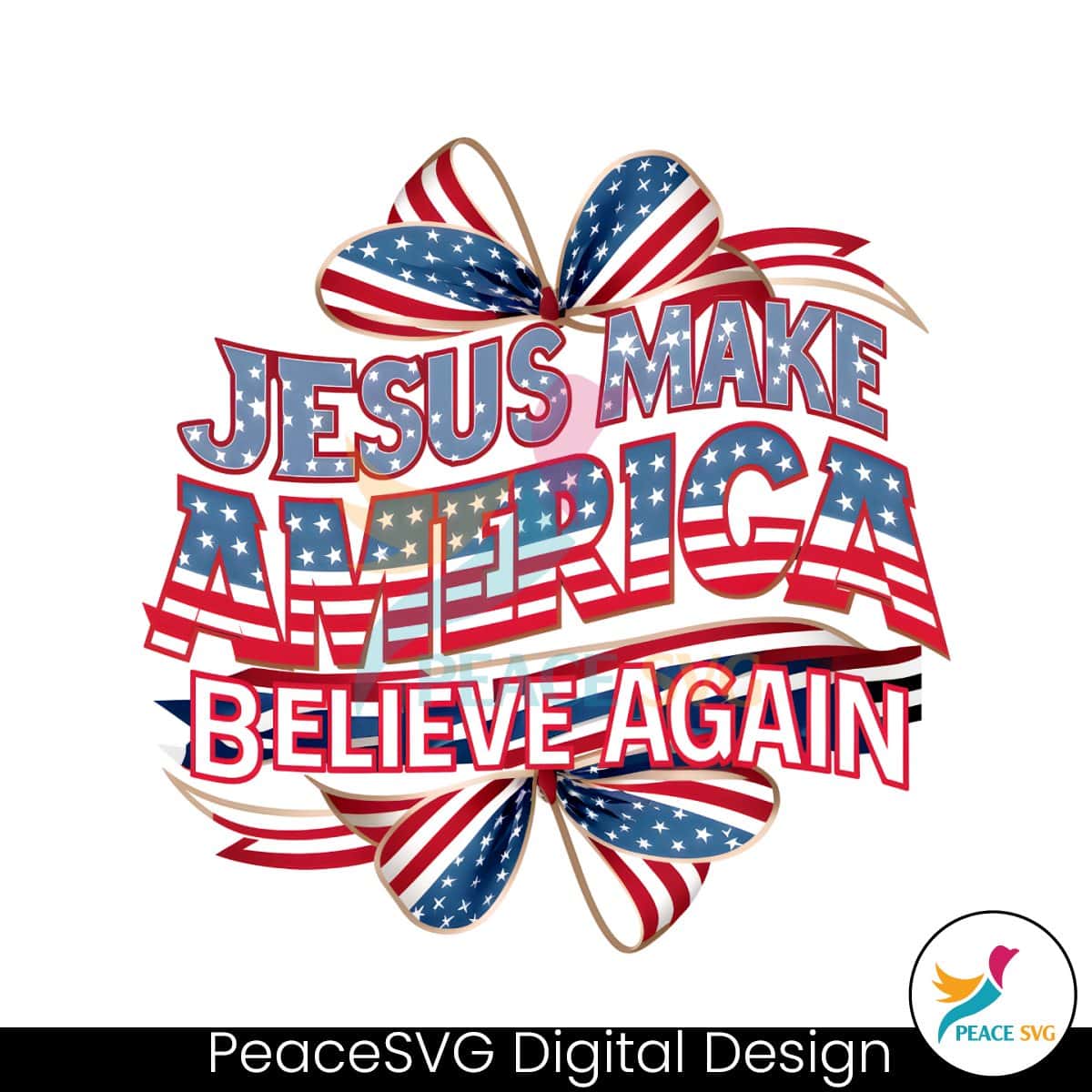 Jesus Make America Believe Again Bow Tie PNG » PeaceSVG