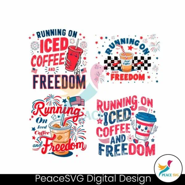 running-on-iced-coffee-and-freedom-svg-png-bundle