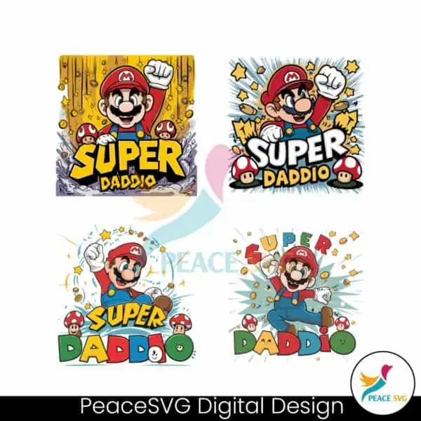 super-daddio-mario-happy-fathers-day-svg-bundle