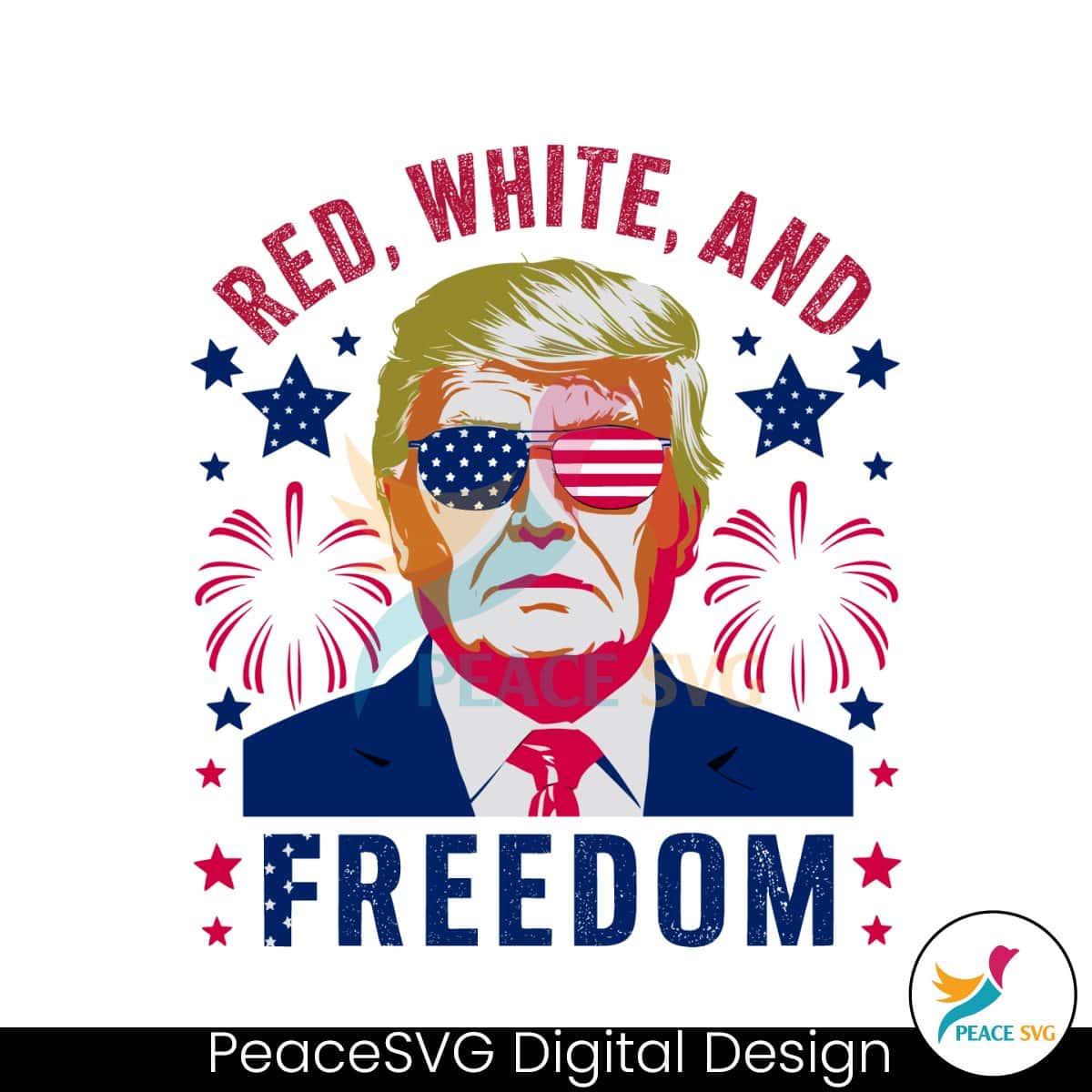 Funny Trump Red White And Freedom SVG Instant Download » PeaceSVG