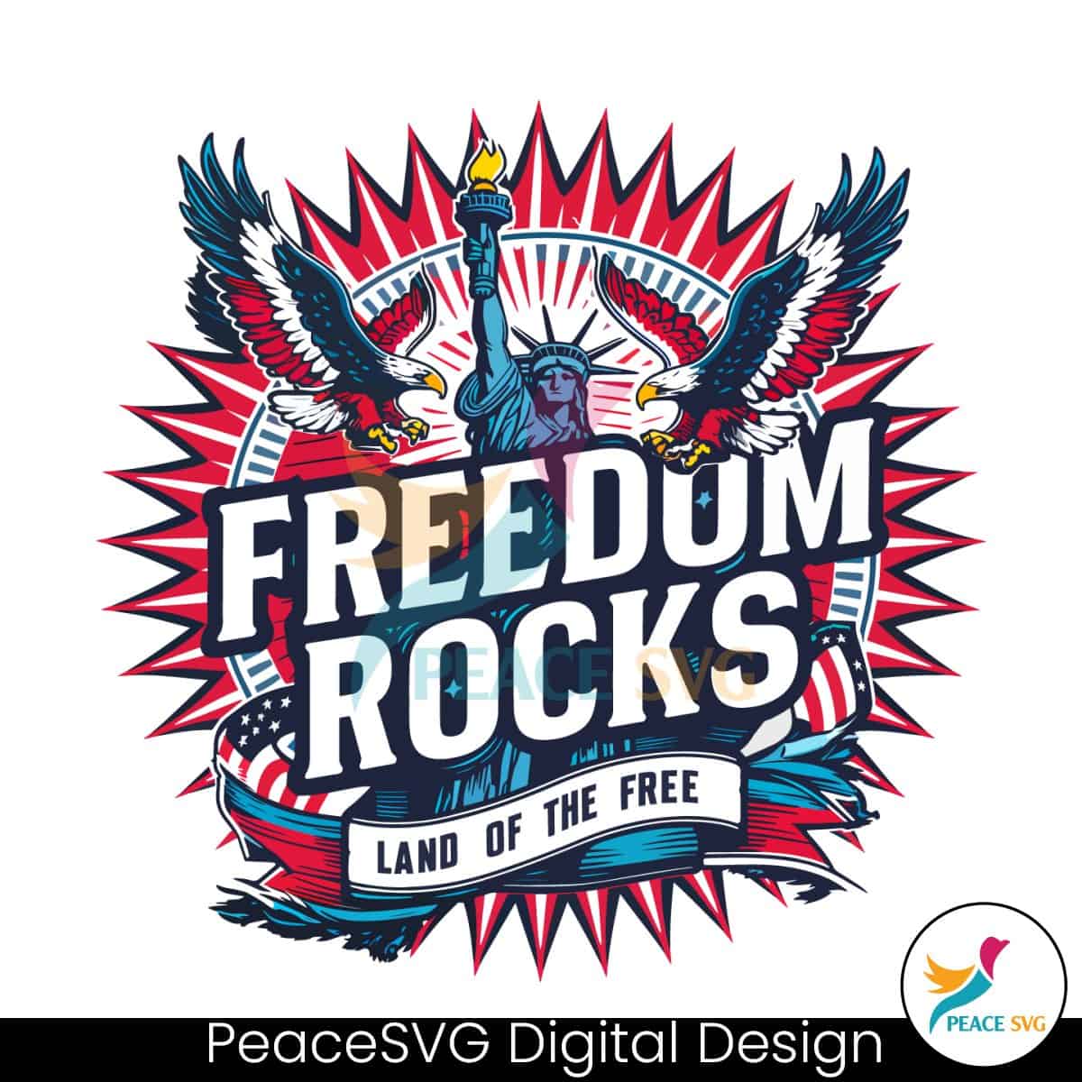 Freedom Rocks Land Of The Free Png Digital Download » Peacesvg