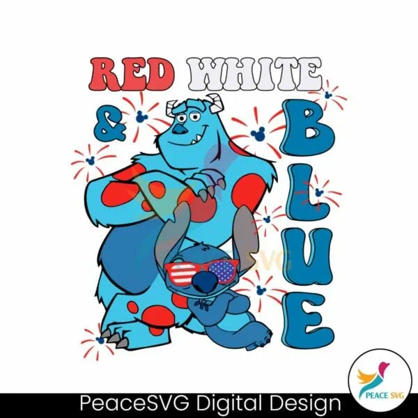 sully-monster-inc-and-stitch-red-white-blue-svg