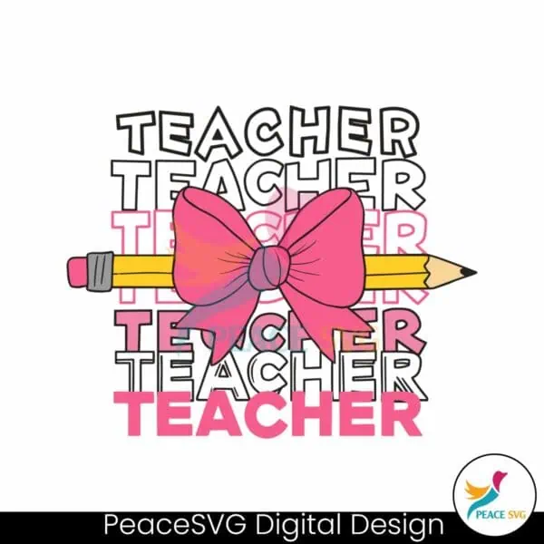 groovy-teacher-pink-ribbon-bow-svg