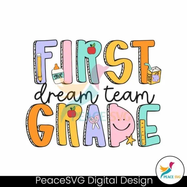 retro-first-grade-dream-team-back-to-school-svg