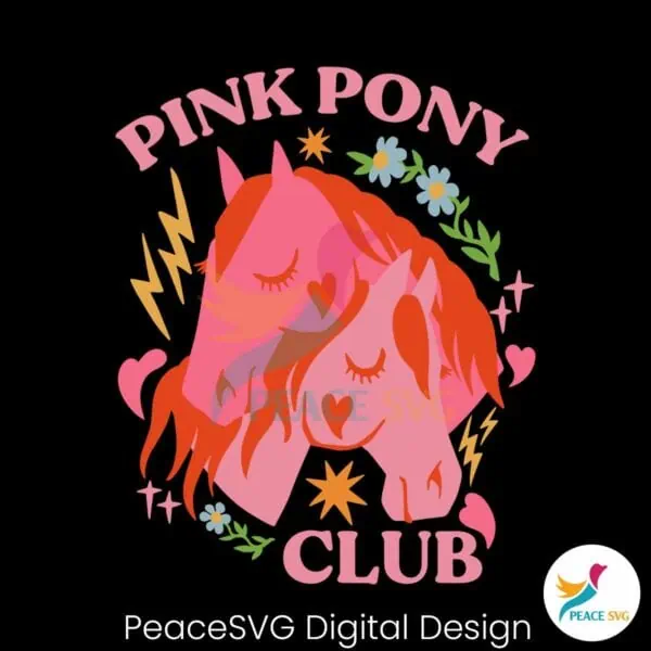 retro-pink-pony-club-floral-horse-svg