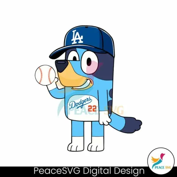 bluey-la-dodgers-baseball-cartoon-svg