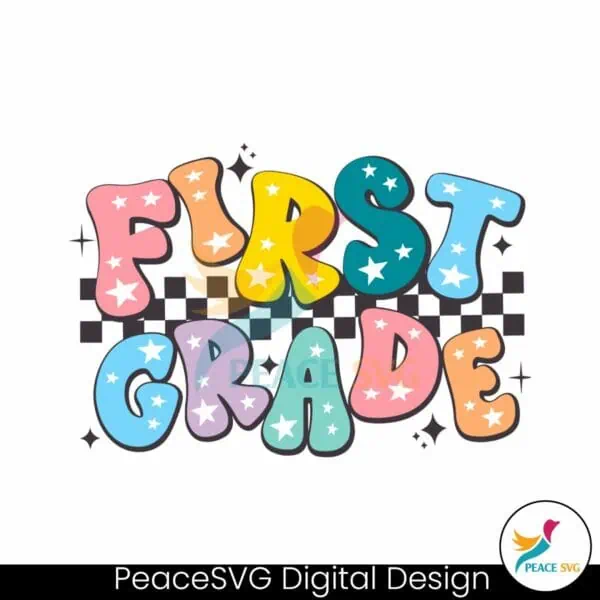 checkered-first-grade-first-day-of-school-svg