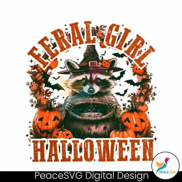 retro-feral-girl-halloween-pumpkin-raccoon-witch-png