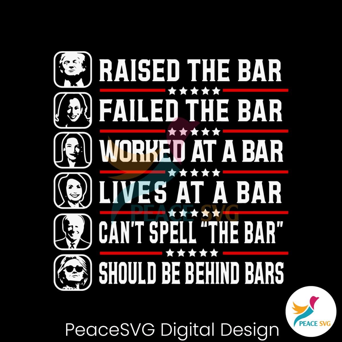 Funny Trump 2024 Raise The Bar SVG Digital Download » PeaceSVG