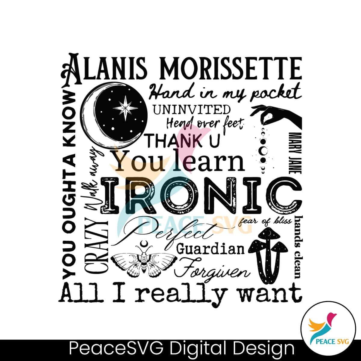 Retro Alanis Morissette List Of Songs SVG » PeaceSVG