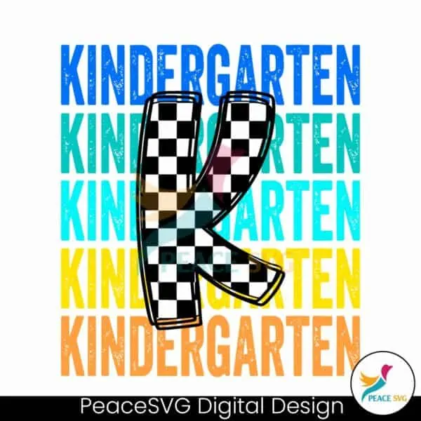 checkered-k-kindergarten-1st-day-of-school-svg