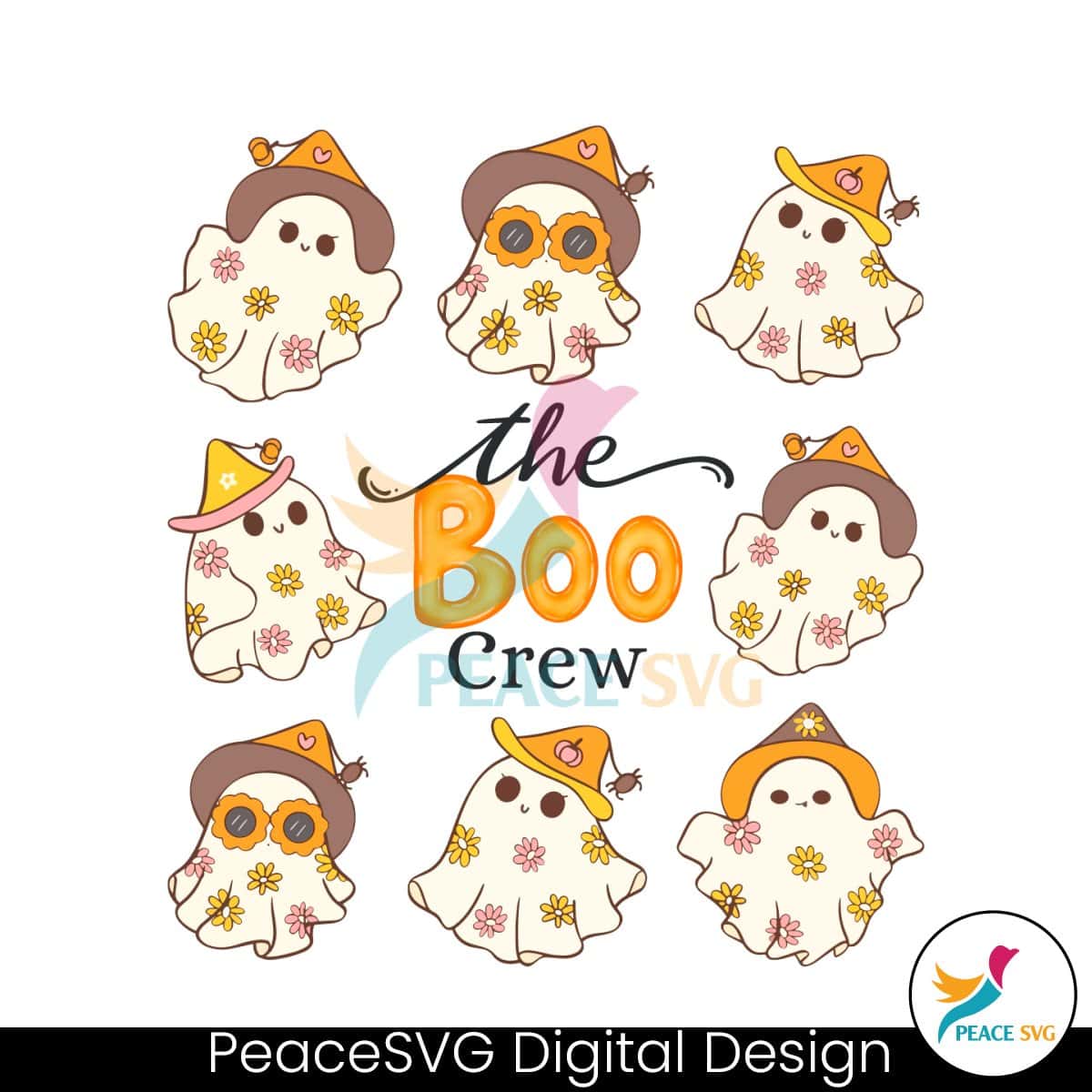 Cute The Boo Crew Ghost Halloween PNG » PeaceSVG