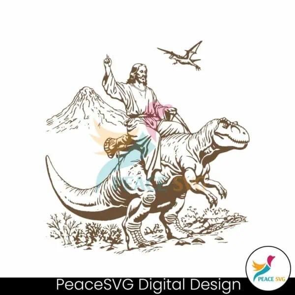 vintage-90s-jesus-riding-dinosaur-svg