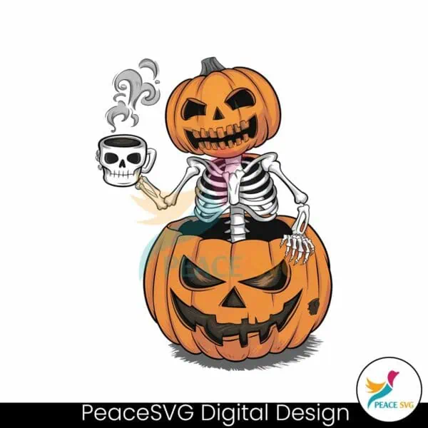 coffee-lover-pumpkin-headed-skeleton-png