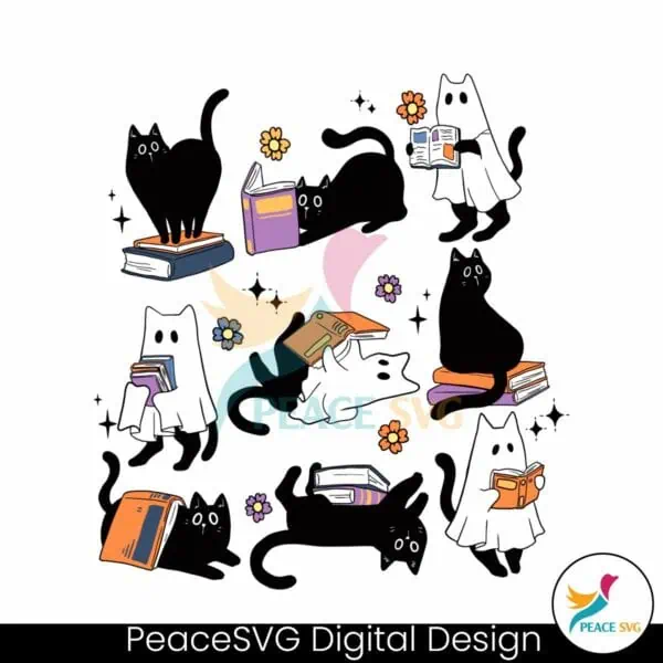 retro-ghost-cat-halloween-bookish-svg