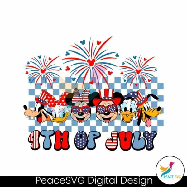 checkered-disney-mickey-and-friends-4th-of-july-svg