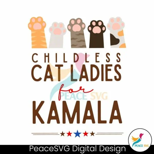 childless-cat-lady-for-kamala-funny-election-svg