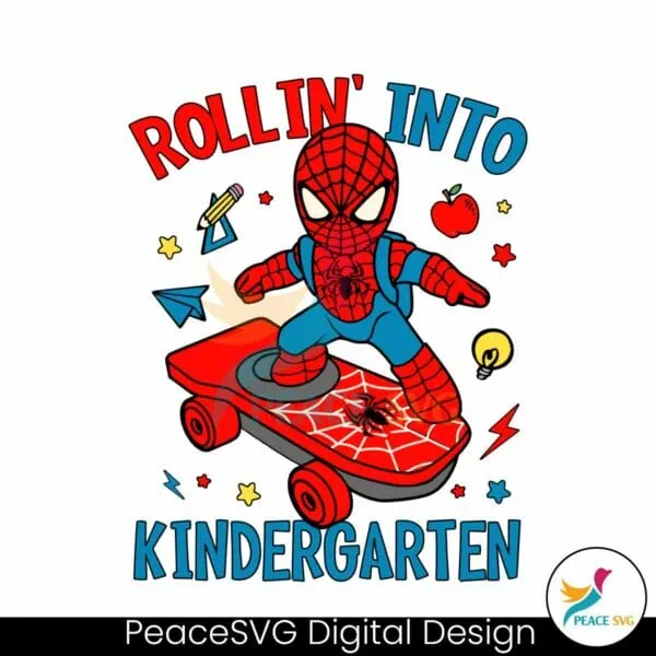 rollin-into-kindergarten-cartoon-spiderman-svg