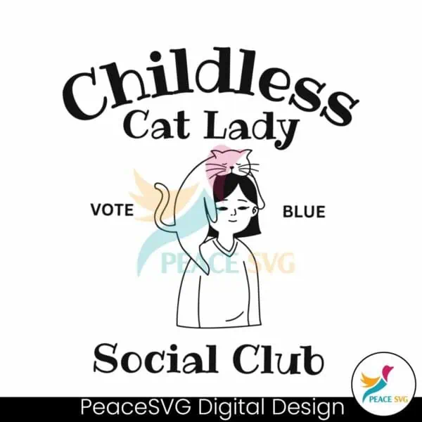 childless-cat-lady-social-club-vote-blue-svg