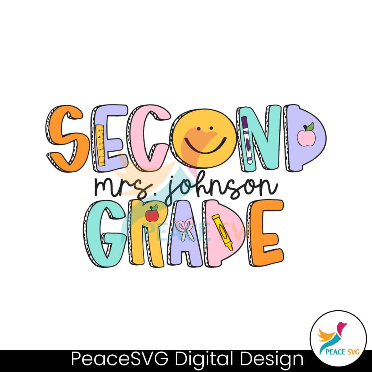 custom-second-grade-teacher-name-svg