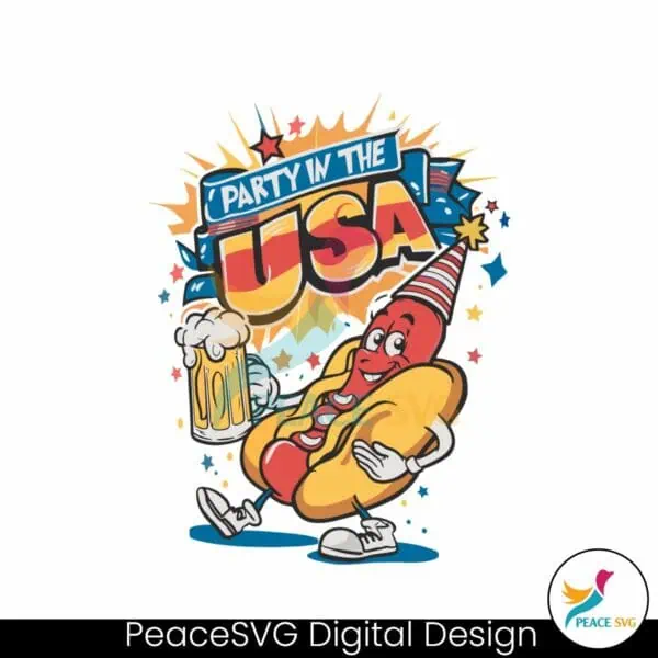 party-in-the-usa-hotdog-beer-freedom-svg