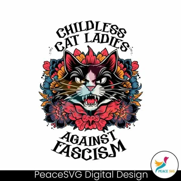 childless-cat-ladies-against-fascism-floral-cat-png