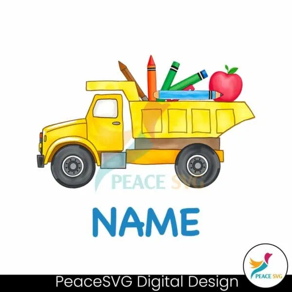 personalized-dump-truck-name-back-to-school-png