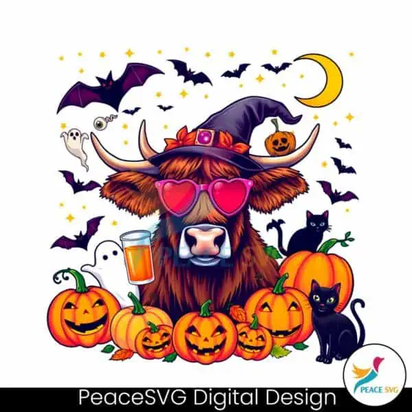 retro-halloween-highland-cow-png