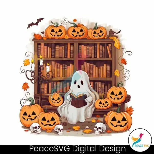 ghost-pumpkin-bookworm-reading-png