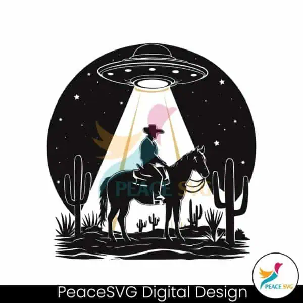 ufo-western-retro-vintage-cowboy-svg