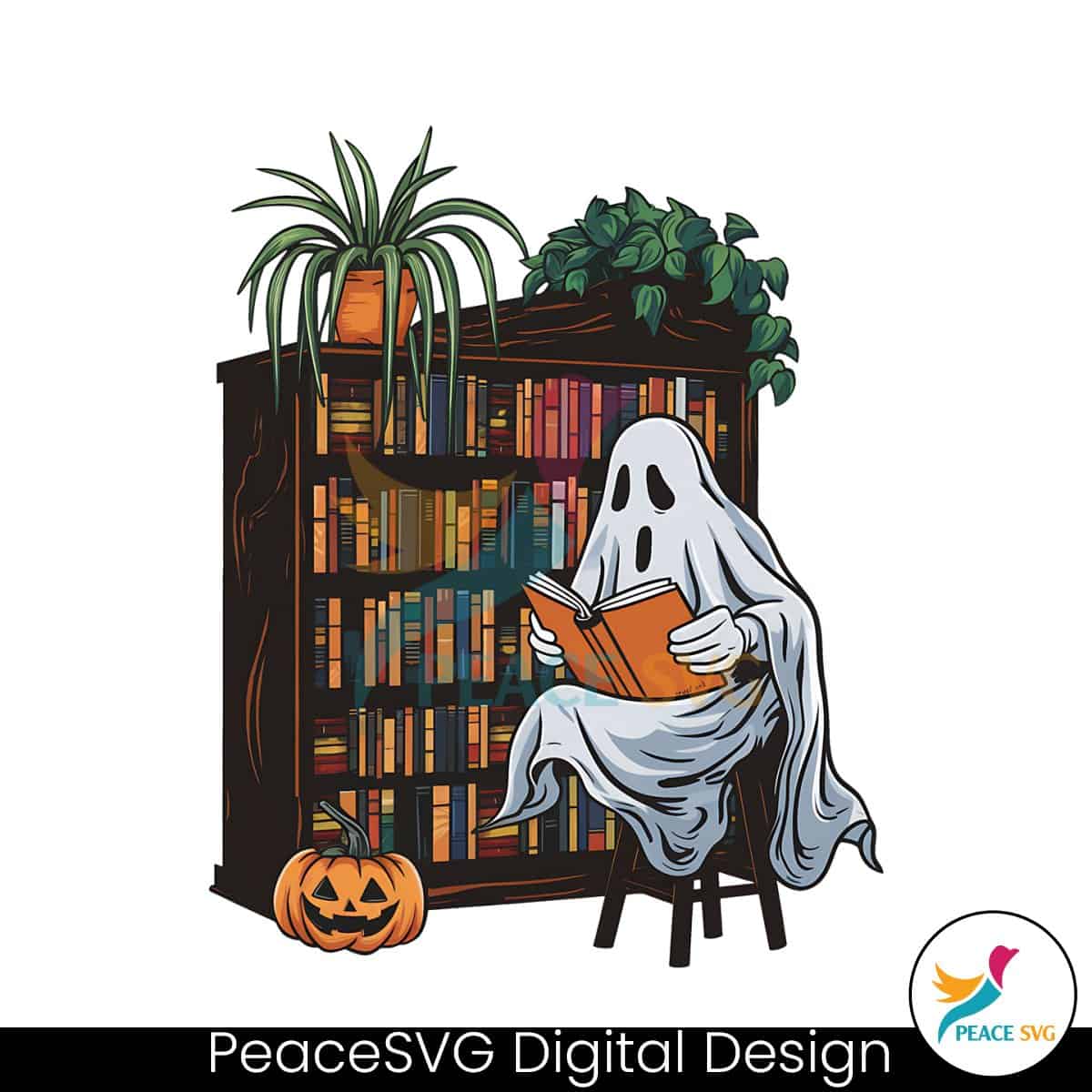 thumbnail interactive-video image 1 of Reading In Peace Cute Ghost Bookish Book Lover Booktrovert PopSockets Adhesive PopGrip 1 of 9