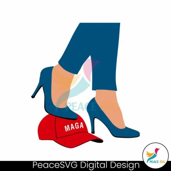 heels-stepping-on-red-maga-hat-svg