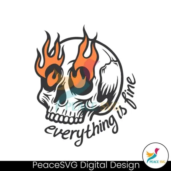 everything-is-fine-minimalist-funny-skull-svg