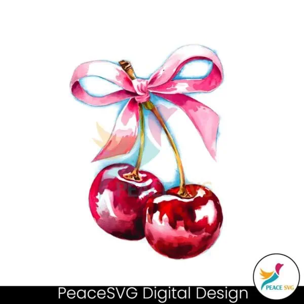 cherry-bow-aesthetic-ribbon-trend-png