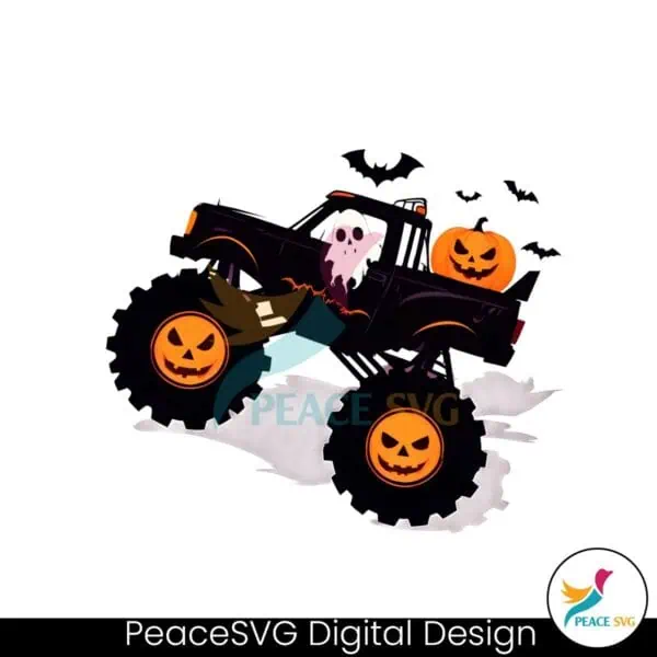 spooky-season-monster-truck-ghost-pumpkin-png