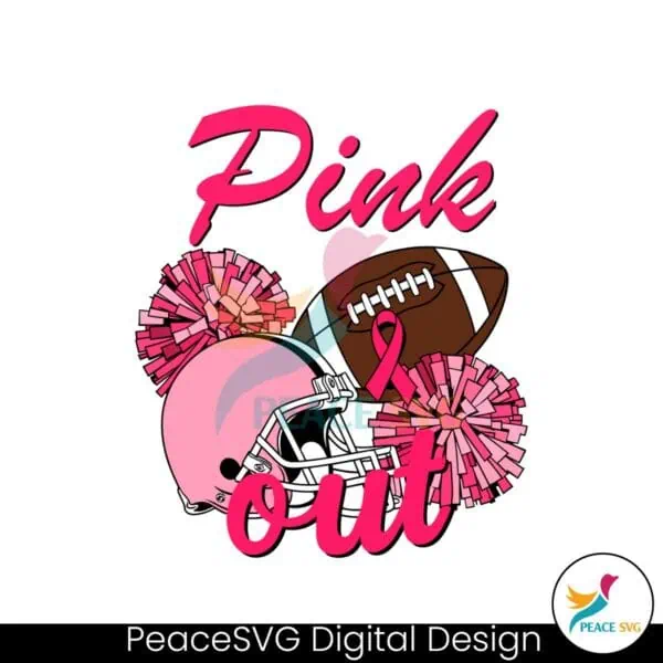 retro-pink-out-football-helmet-pom-poms-svg