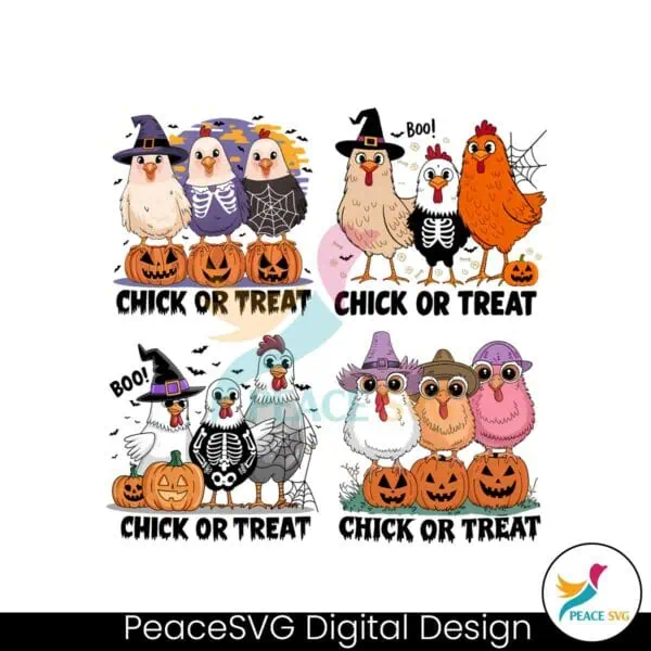 retro-halloween-spooky-chicken-chick-or-treat-png-bundle