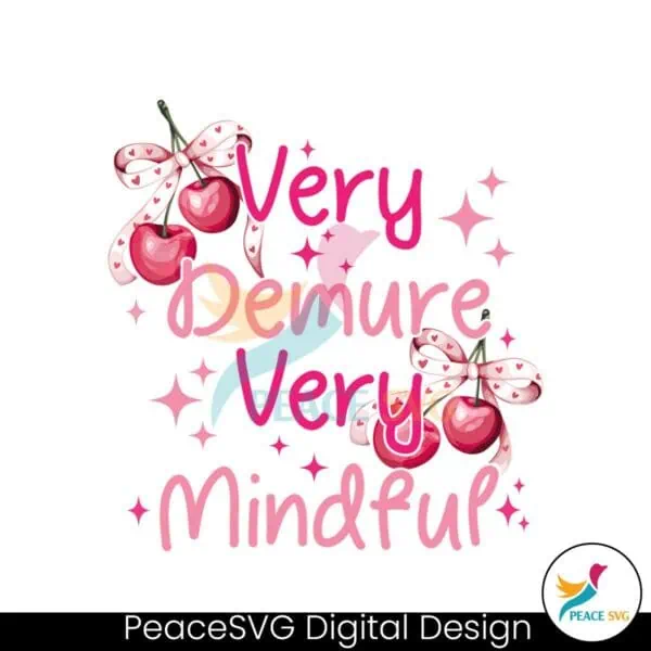 very-demure-very-mindful-very-demure-very-mindful-cherry-bow-svg