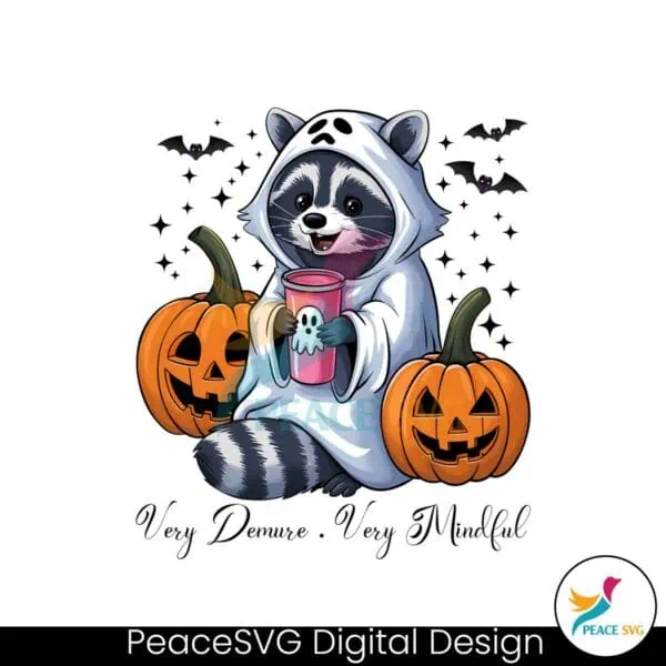 very-demure-very-mindful-very-cutesy-halloween-raccoon-png