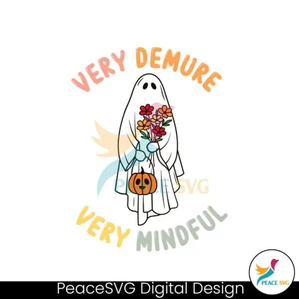 very-demure-very-cutesy-halloween-floral-cute-ghost-svg